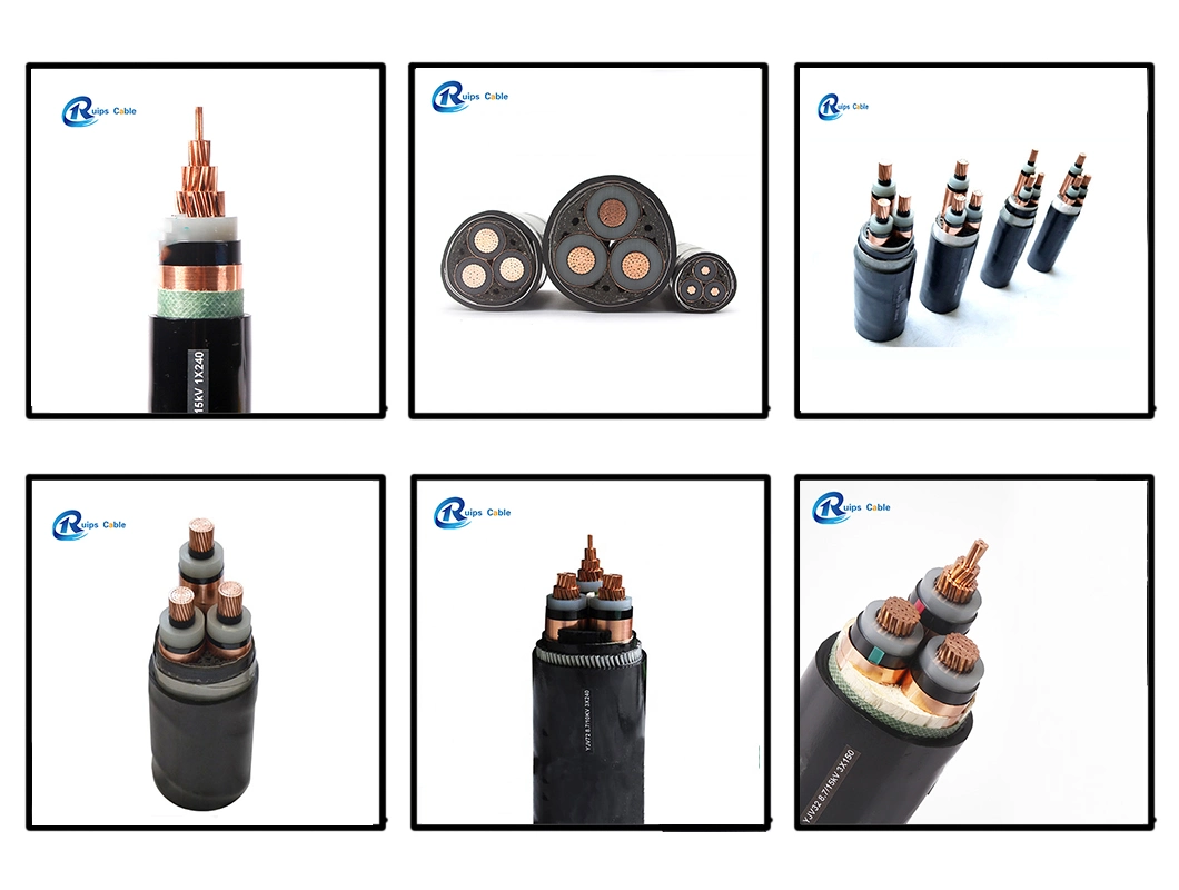 Three Cores Type N2xseyby/ Na2xseyby Copper Wires Screened and PVC Sheathed XLPE Power Cable