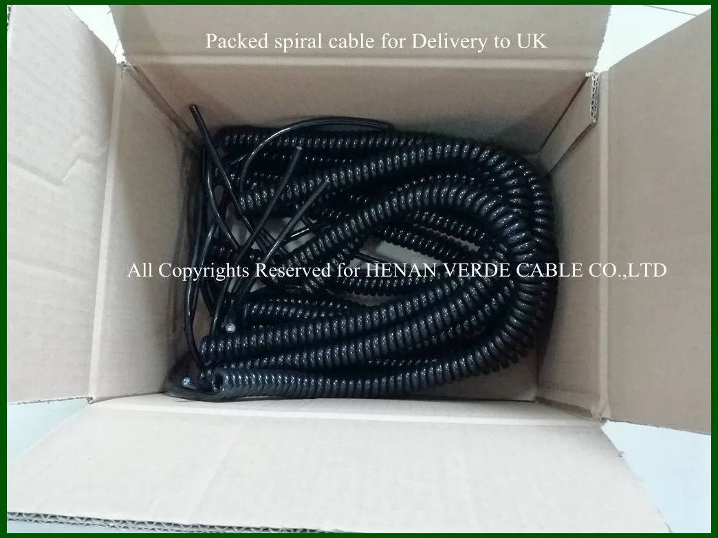 Multicore Flexible PUR Jacket Curly Coil Retractable Cables Spiral Coiled Power Cable