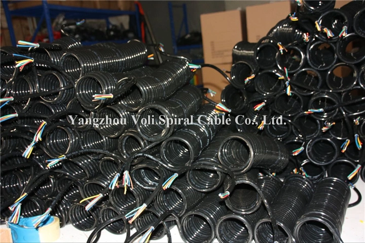 Oil Resistant Flexible PVC Insulated PUR Electric Cable Spiral Cable Coiled Wire Cable