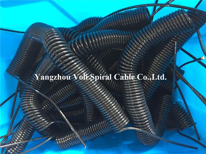 UV Resistance Flexible 4cores 5cores 7core PUR Spiral Wire Coiled Cable