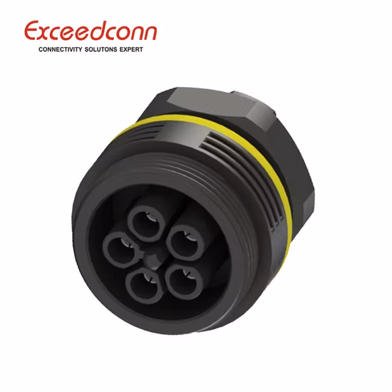 Connecteurs électriques étanches à montage sur panneau de prise IP68 à 5 broches