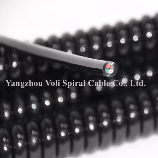 Câble enroulé flexible de fil en spirale de PUR de la résistance UV 4cores 5cores 7core
