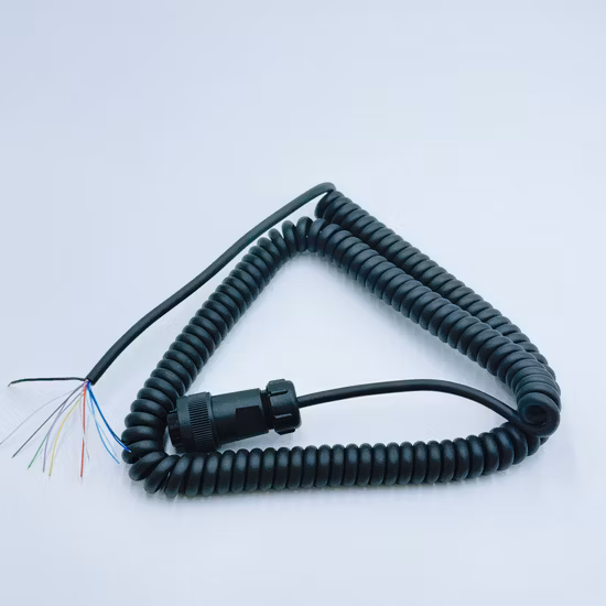 Câbles de bobine de vente directe d'usine, câble de Robot à ressort de puissance enroulé en spirale en Silicone PUR